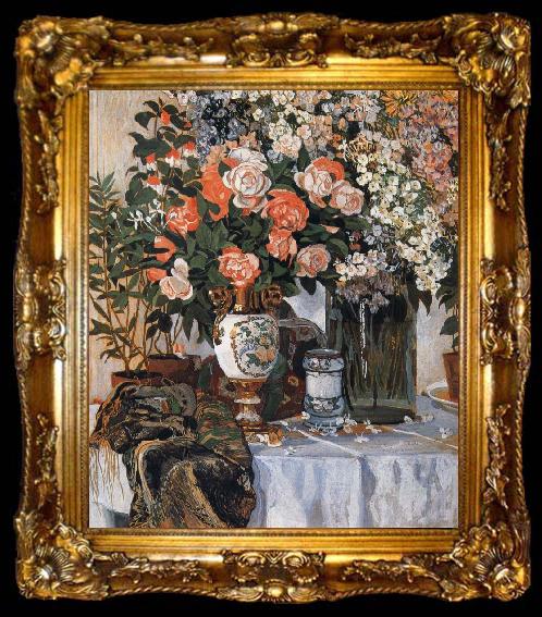 framed  Alexander Yakovlevich GOLOVIN Rose and China, ta009-2